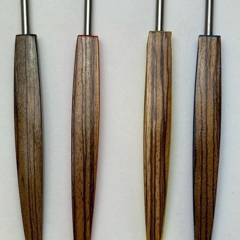 Vintage Stainless Steel Made‎ in Japan Fondue Forks Skewers Colorful Handle MCM